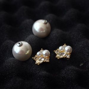 Rhinestone pearl earrings